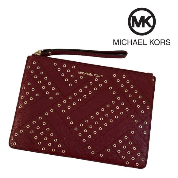 Michael Kors Leather Jet Set Travel XL Zip‎ Clutch - Picture 1 of 3